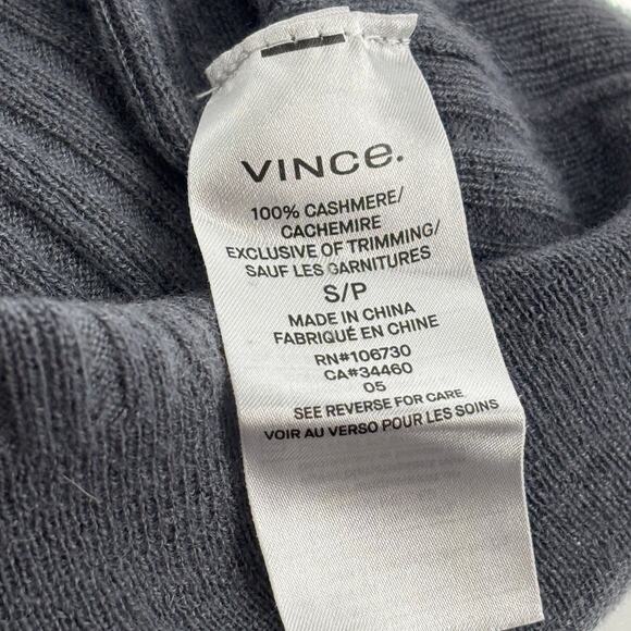 Vince Shadow Gray Cashmere Ribbed Duster Longline Midi Cardigan Sweater - Picture 11 of 12